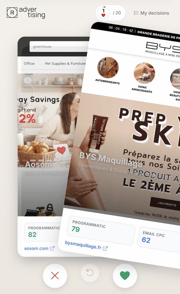 R-Advertising prospect deck swiping