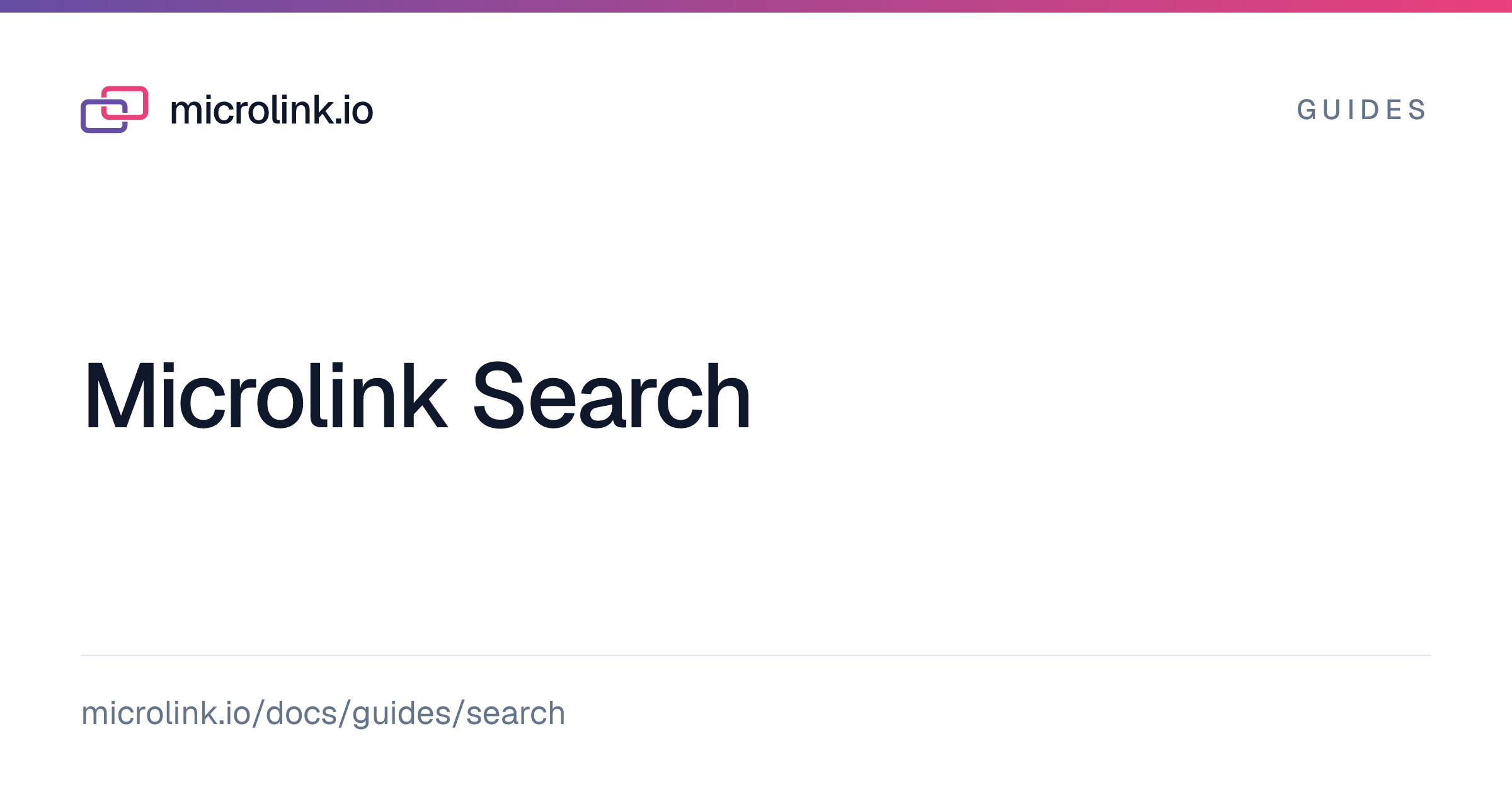 Search — Microlink Guides