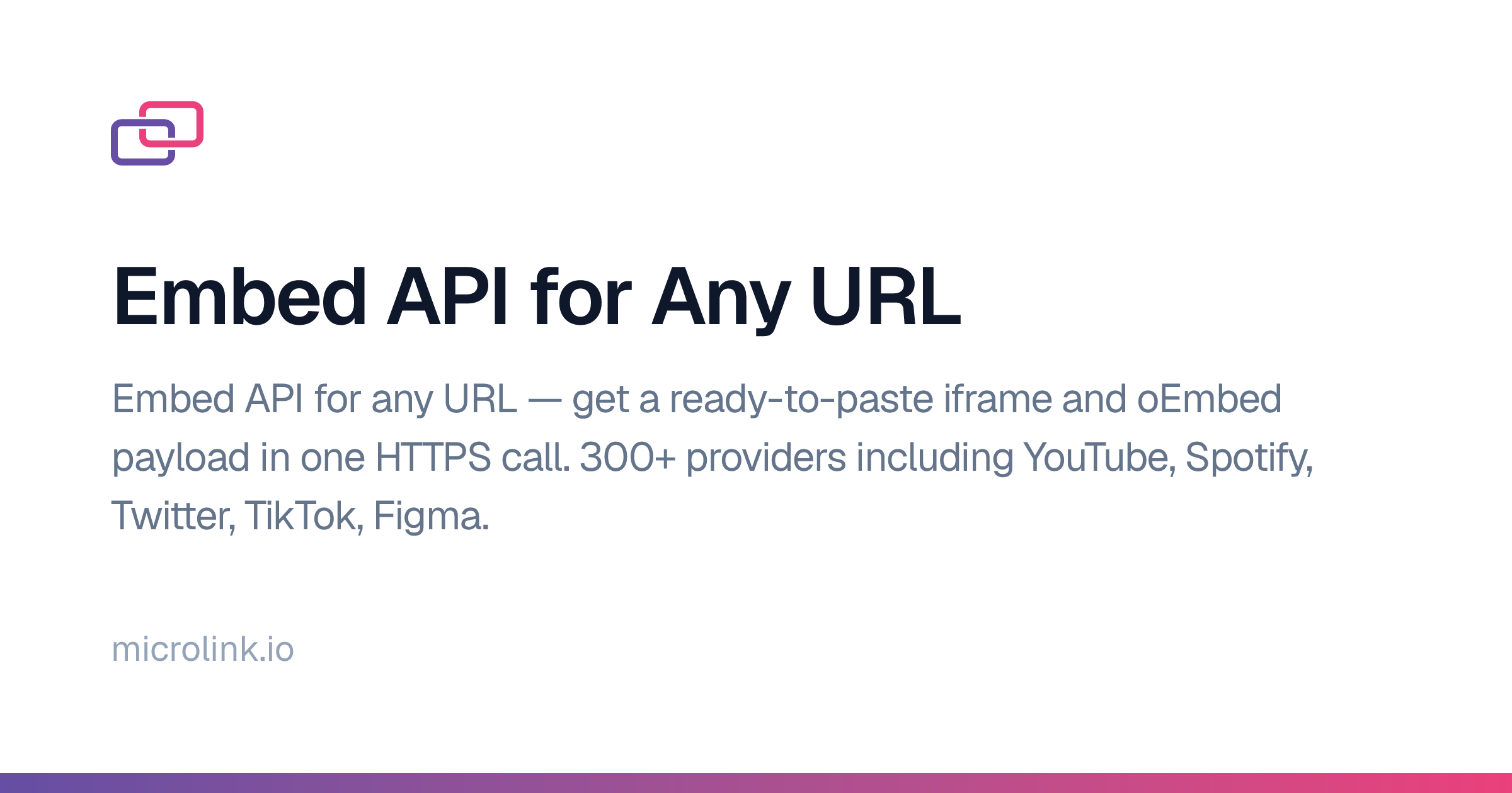 Embed API for Any URL — oEmbed for 300+ Providers