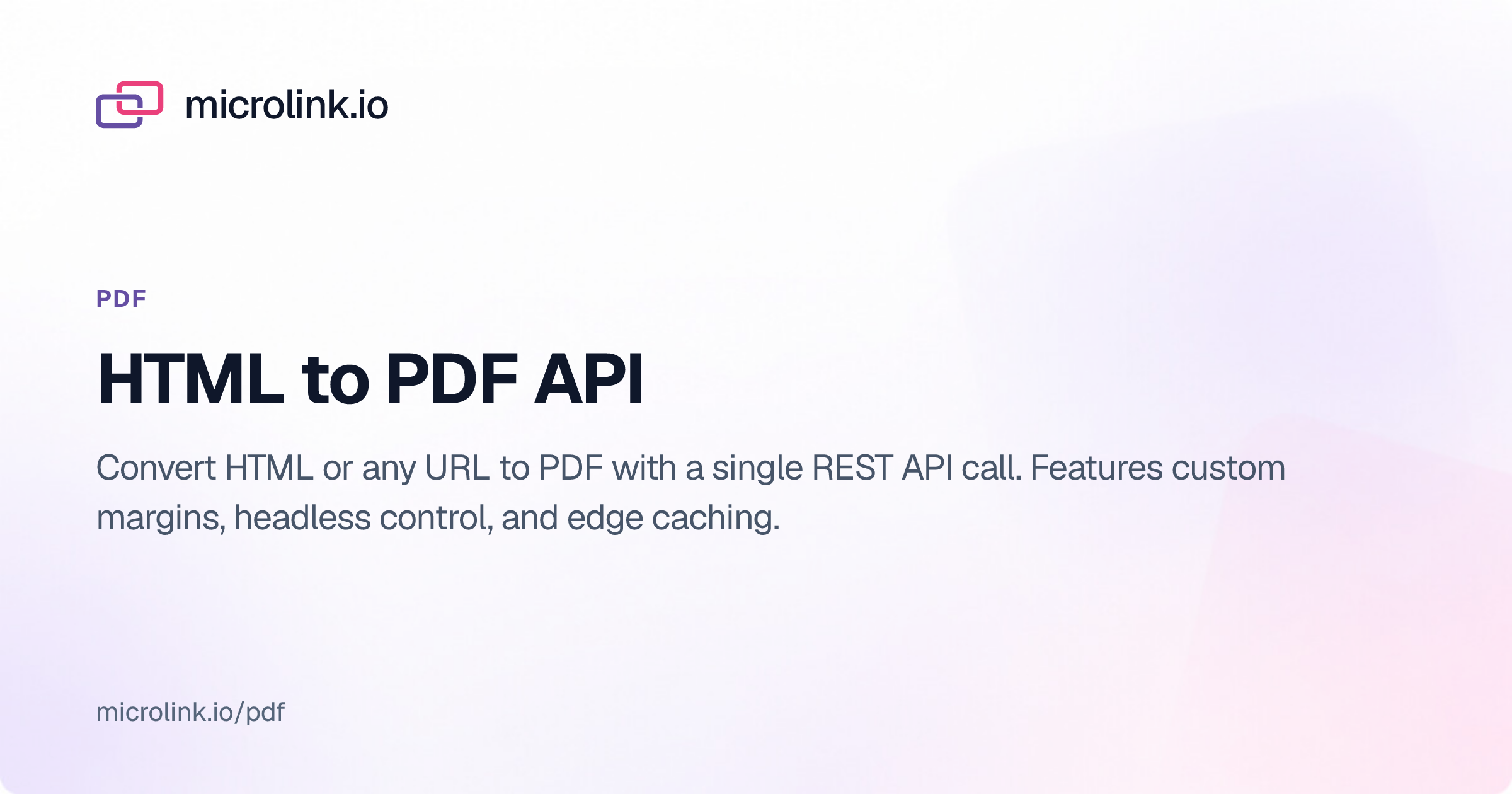 HTML to PDF API - Convert URL to PDF Document — Microlink